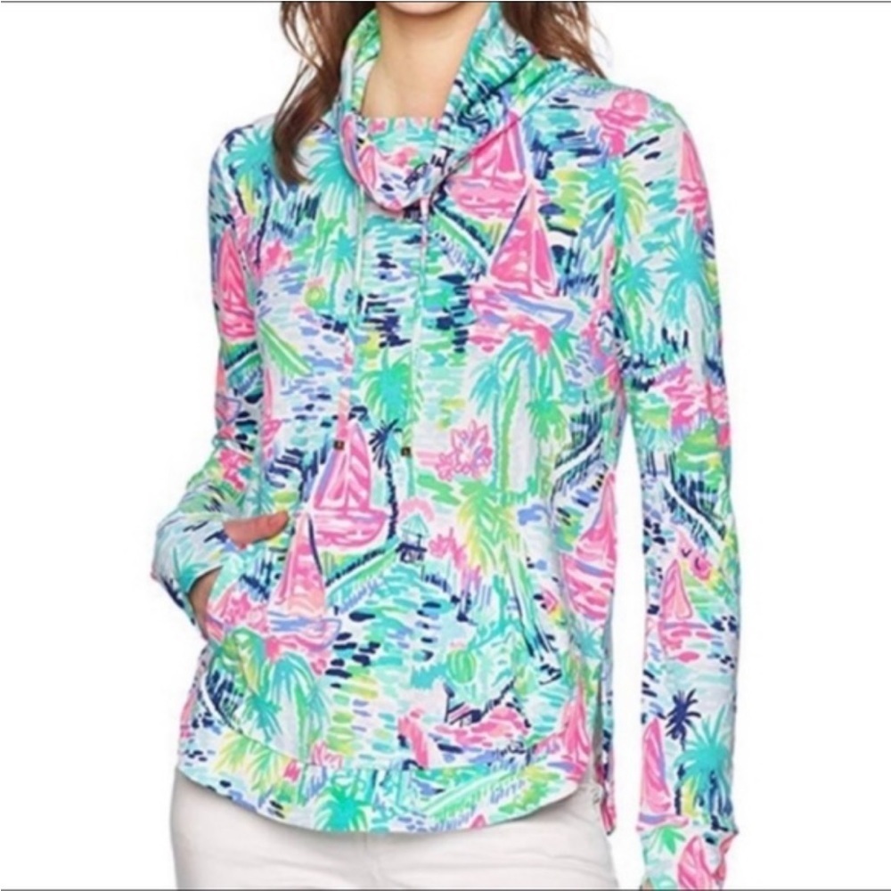Lilly Pulitzer Fletcher pocketed cotton blend Pullover M